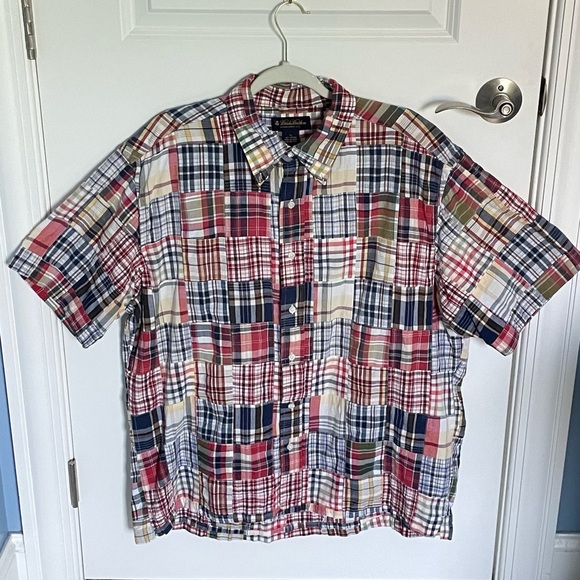 Brooks Brothers Patchwork Plaid madras Short Sleeve Button Down 35954 - Picture 1 of 13